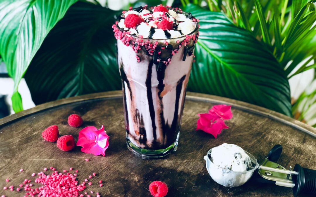 Lakrismilkshake med bringebær